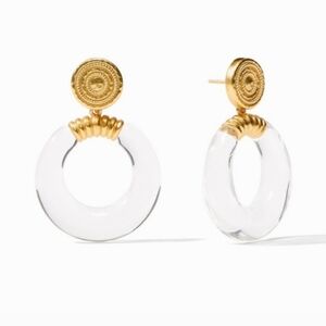 Julie Vos Gold and Clear Hoop Earrings Firm Price